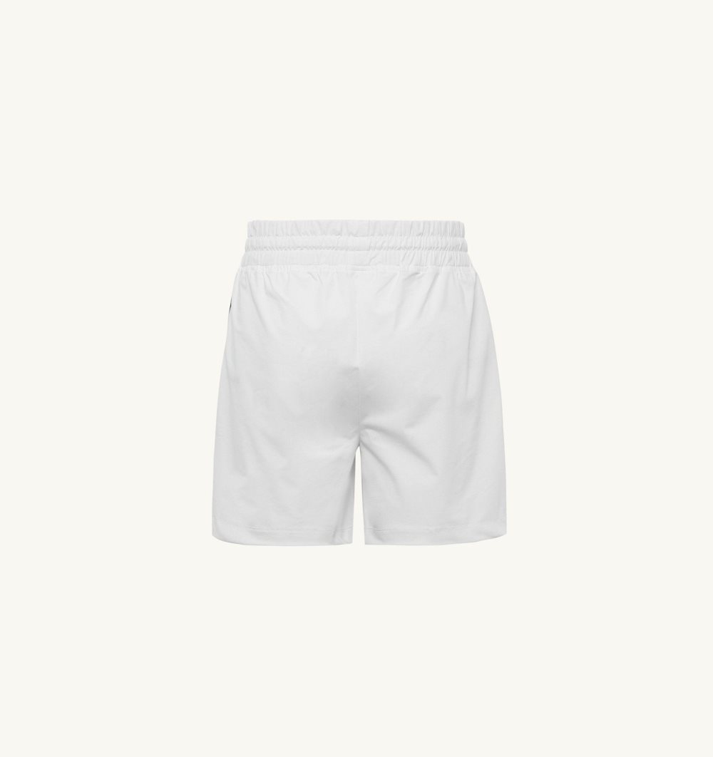 Autry Tennis Shorts Contrast Piping White | 7942-PSKZD