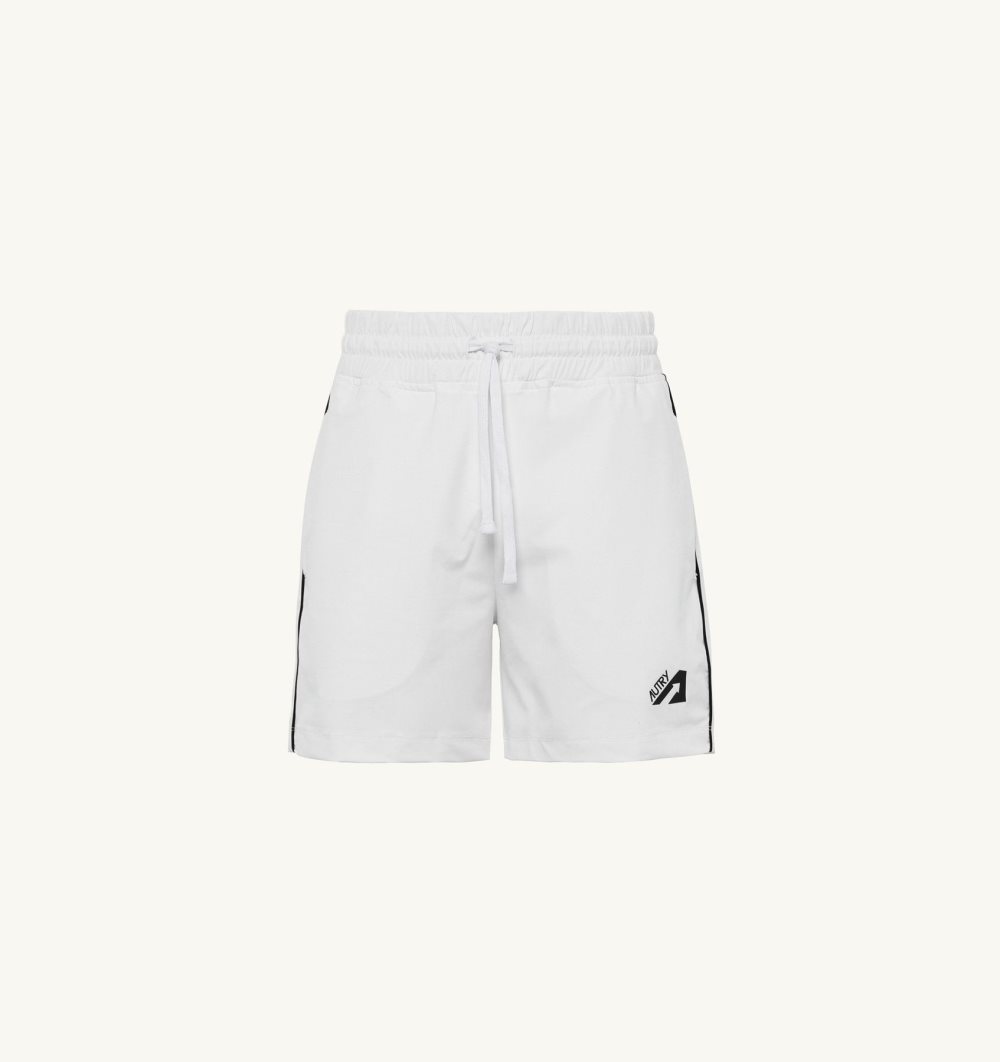 Autry Tennis Shorts Contrast Piping White | 7942-PSKZD