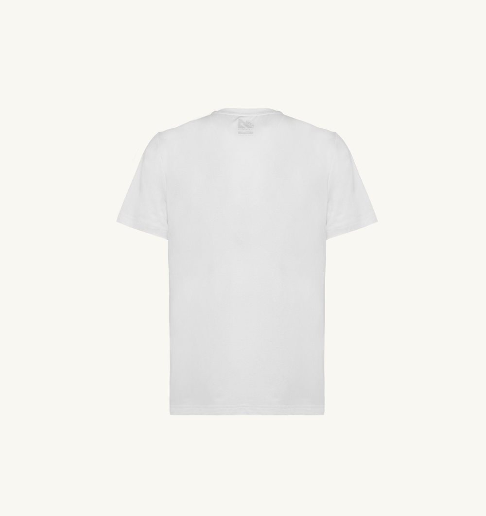 Autry Tennis T-shirt Contrast Piping White | 4906-PYRIN