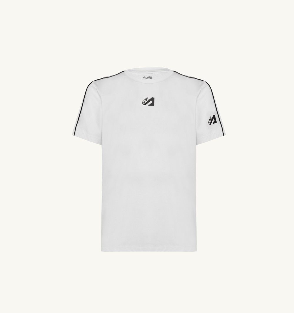 Autry Tennis T-shirt Contrast Piping White | 4906-PYRIN