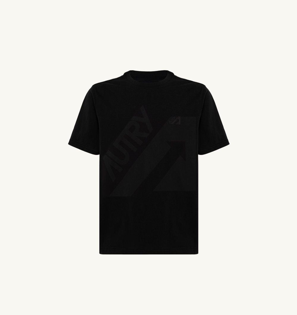 Autry T-shirt Cotton Jersey Black | 2057-EFDLX