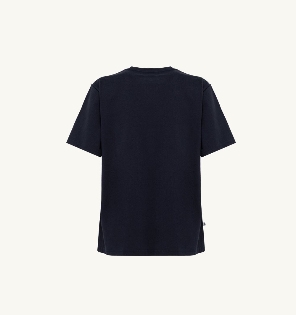 Autry T-shirt Cotton Jersey Blue | 6385-IYTWC