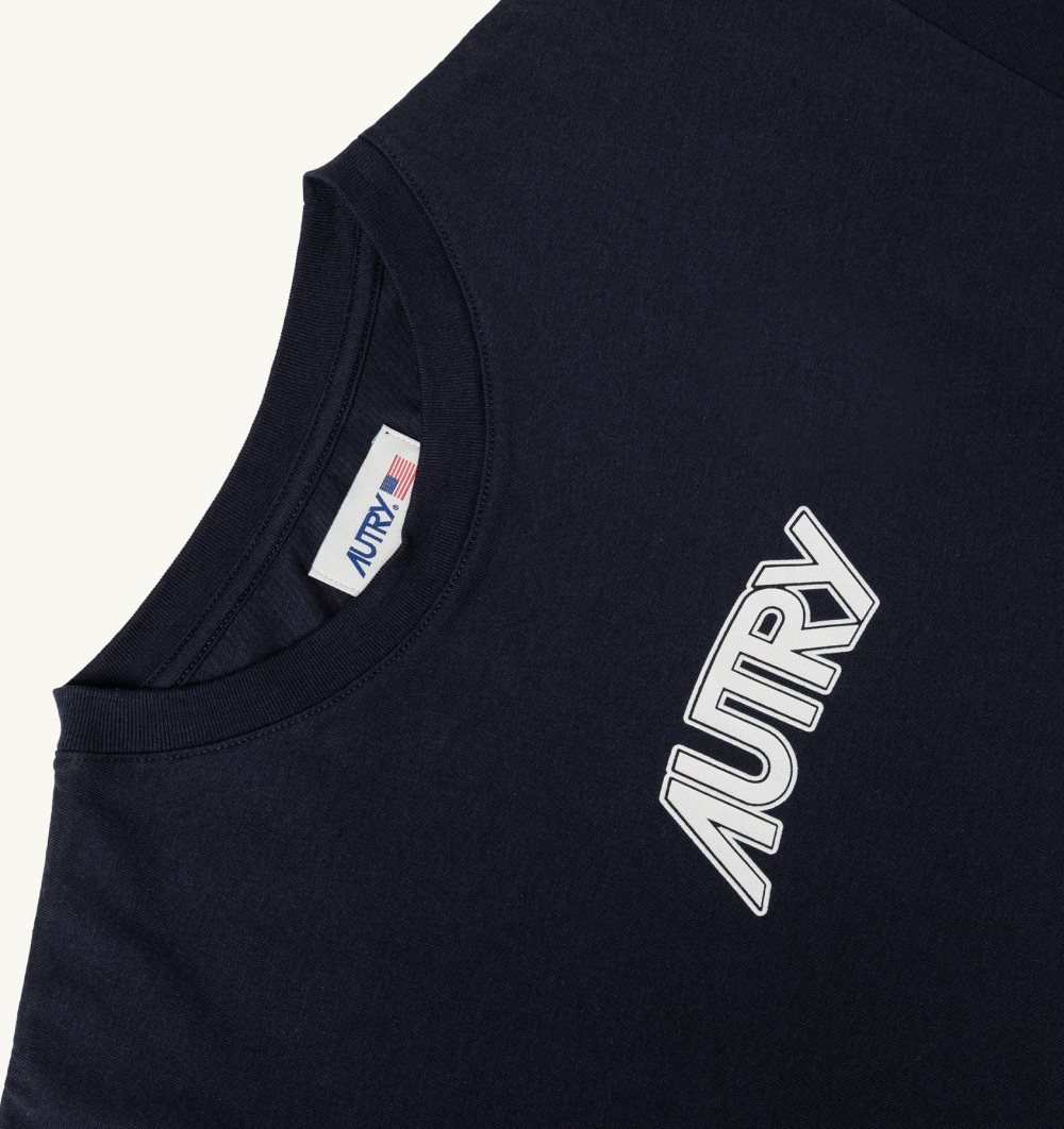 Autry T-shirt Cotton Jersey Blue | 6385-IYTWC