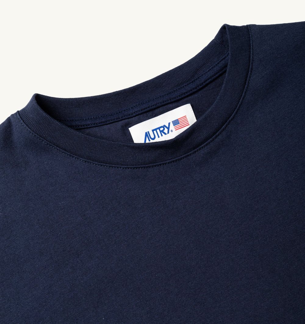 Autry T-shirt Cotton Jersey Logo Blue | 4683-UKHFG