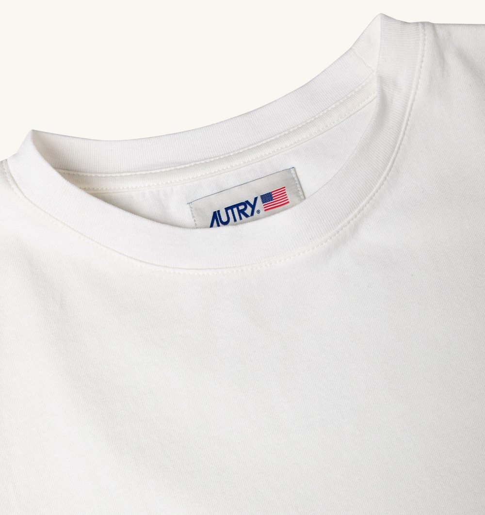 Autry T-shirt Cotton Jersey White | 1749-QHUAR