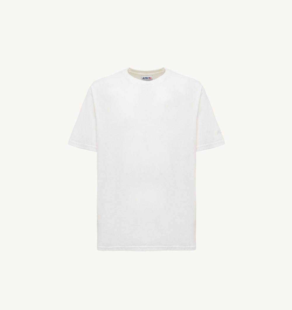 Autry T-shirt Cotton Jersey White | 1749-QHUAR