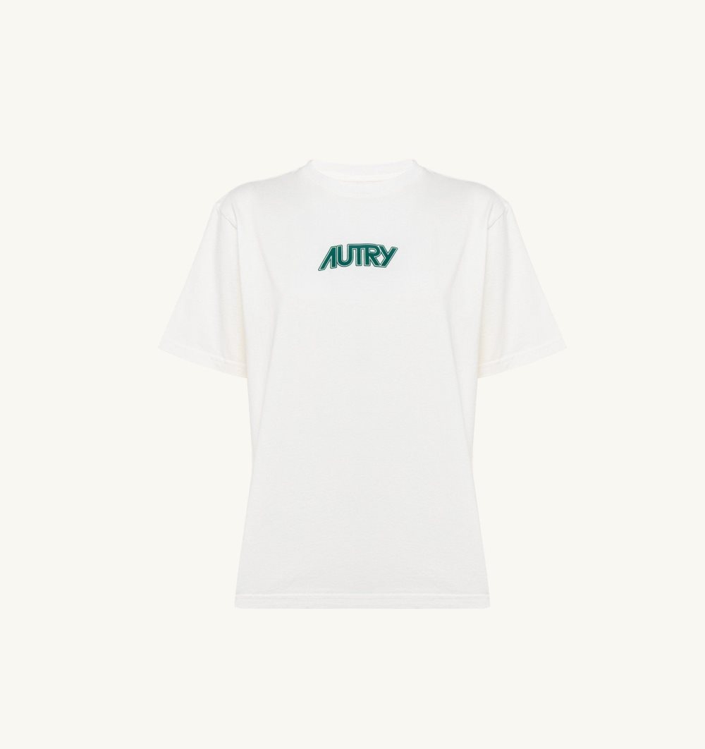 Autry T-shirt Cotton Jersey White | 4617-BWKTQ