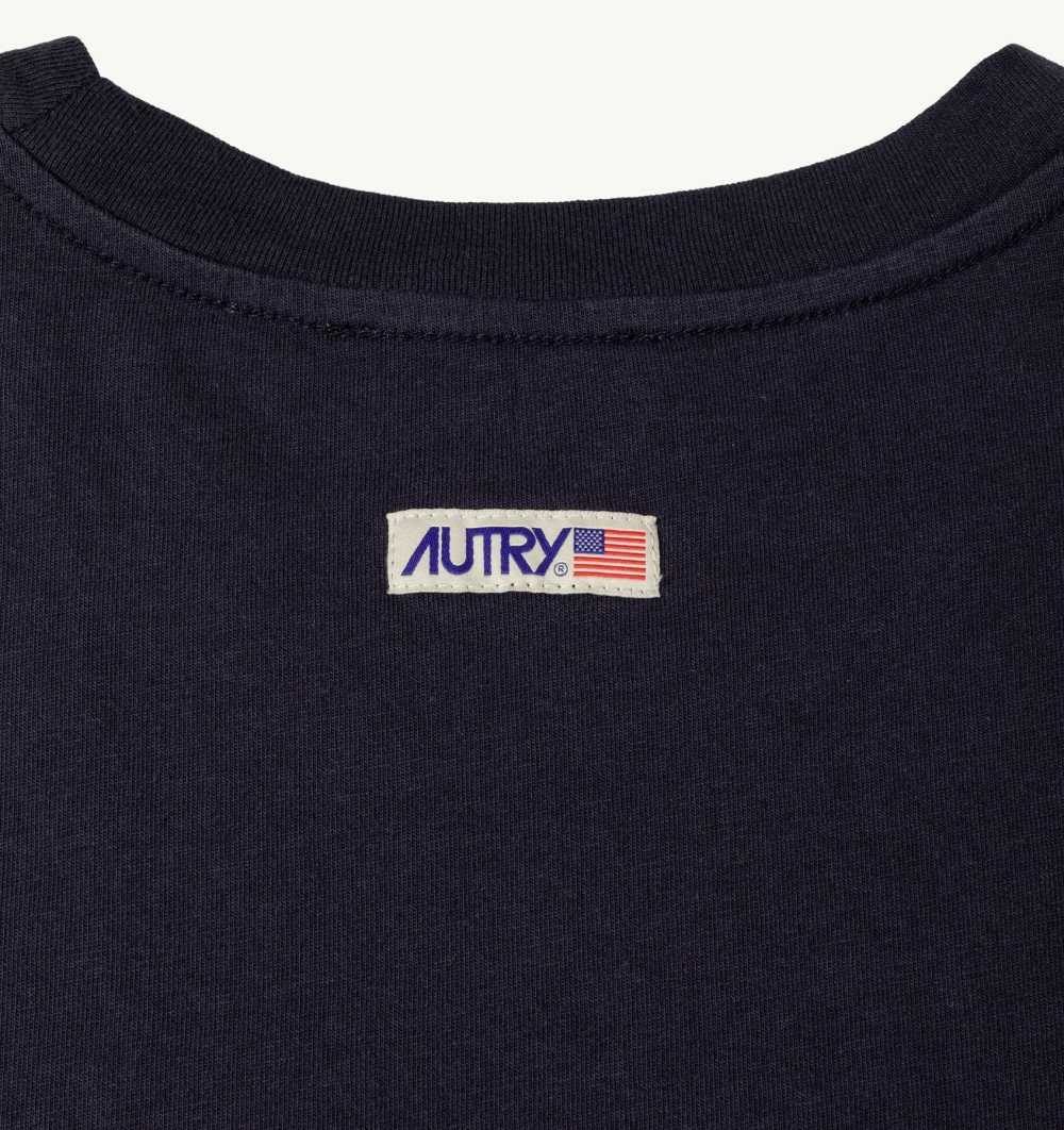 Autry T-shirt Cotton Label Blue | 2076-AYINF