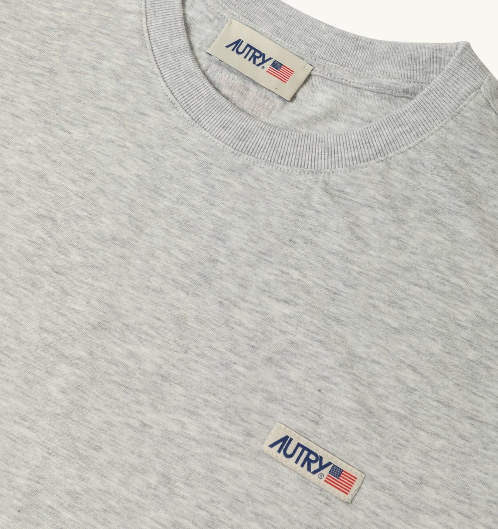 Autry T-shirt Cotton Label Grey | 2307-HOVRY