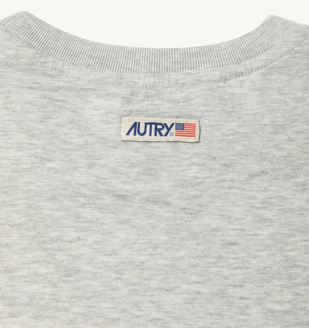 Autry T-shirt Cotton Label Grey | 2307-HOVRY