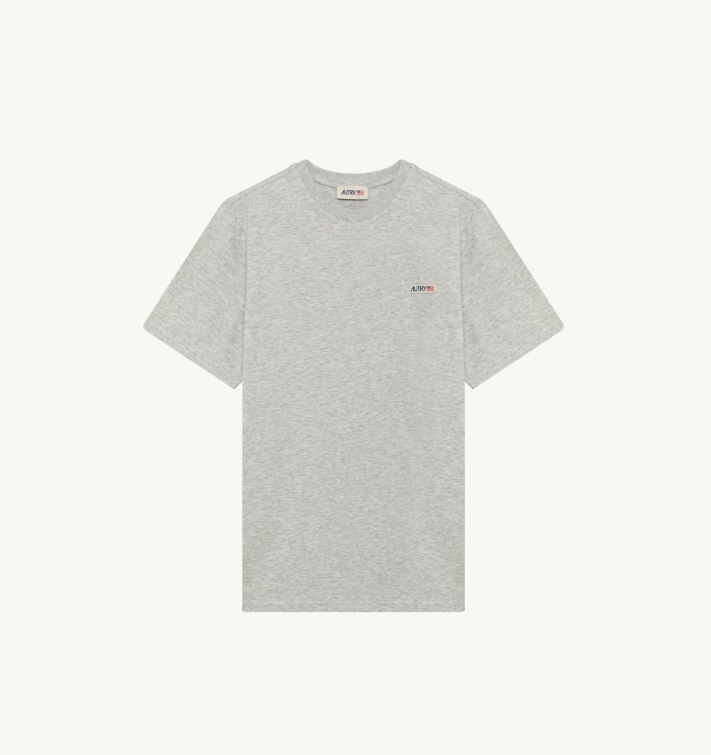 Autry T-shirt Cotton Label Grey | 2307-HOVRY