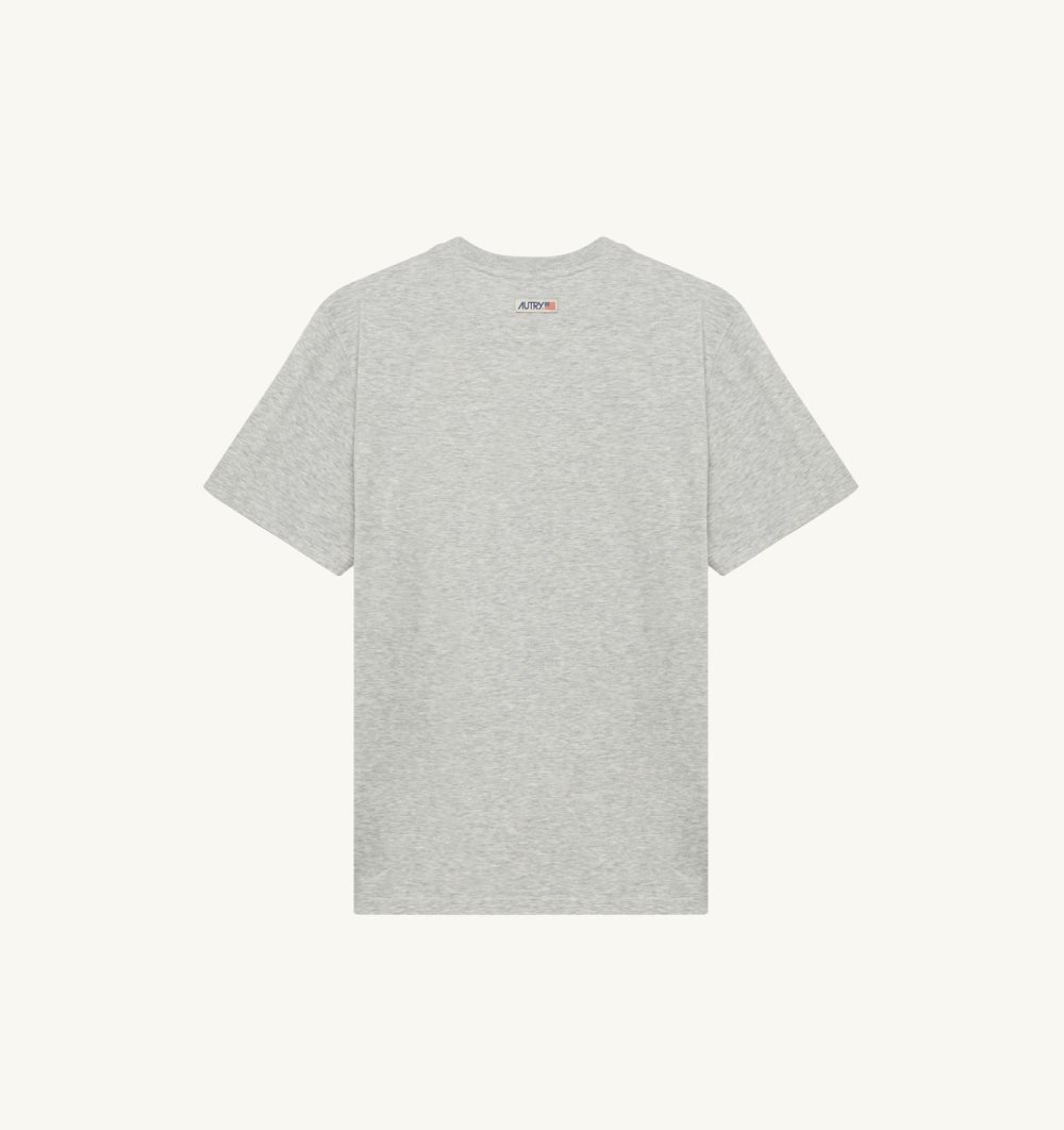 Autry T-shirt Cotton Label Grey | 8672-DAWHQ