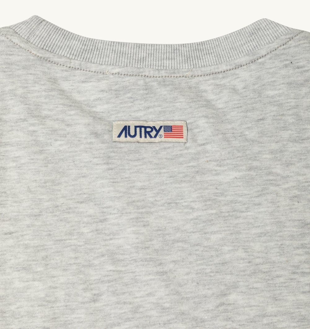 Autry T-shirt Cotton Label Grey | 8672-DAWHQ