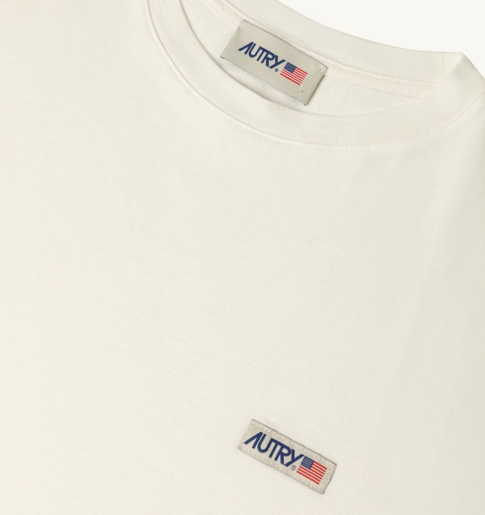 Autry T-shirt Cotton Label White | 1269-HLQJS