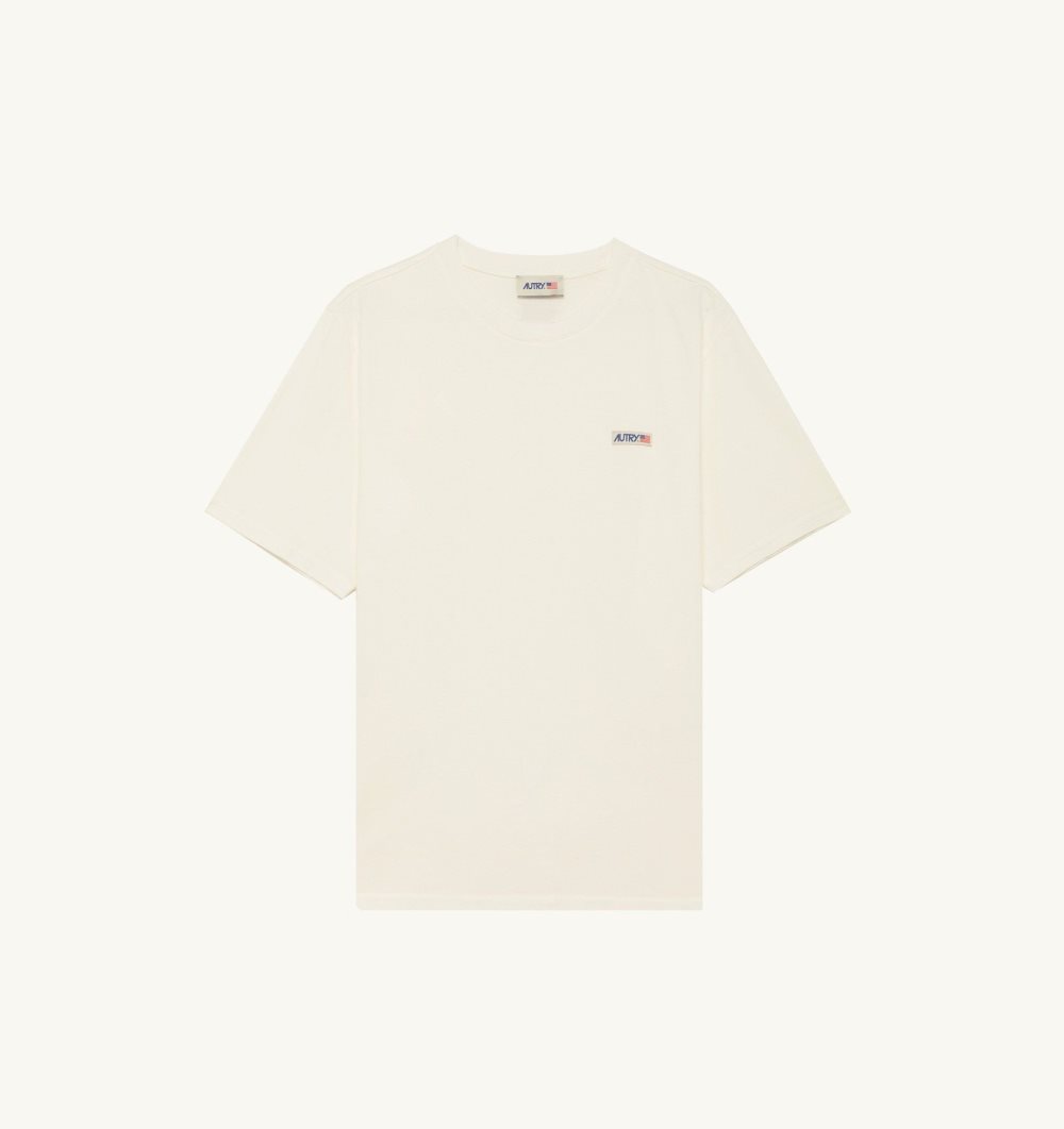 Autry T-shirt Cotton Label White | 1269-HLQJS