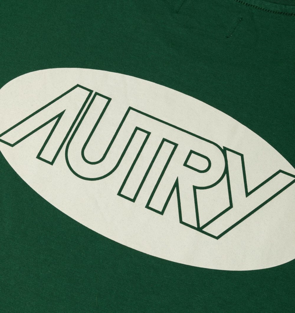 Autry T-shirt Cotton Printed Logo Green | 5394-SJEPN