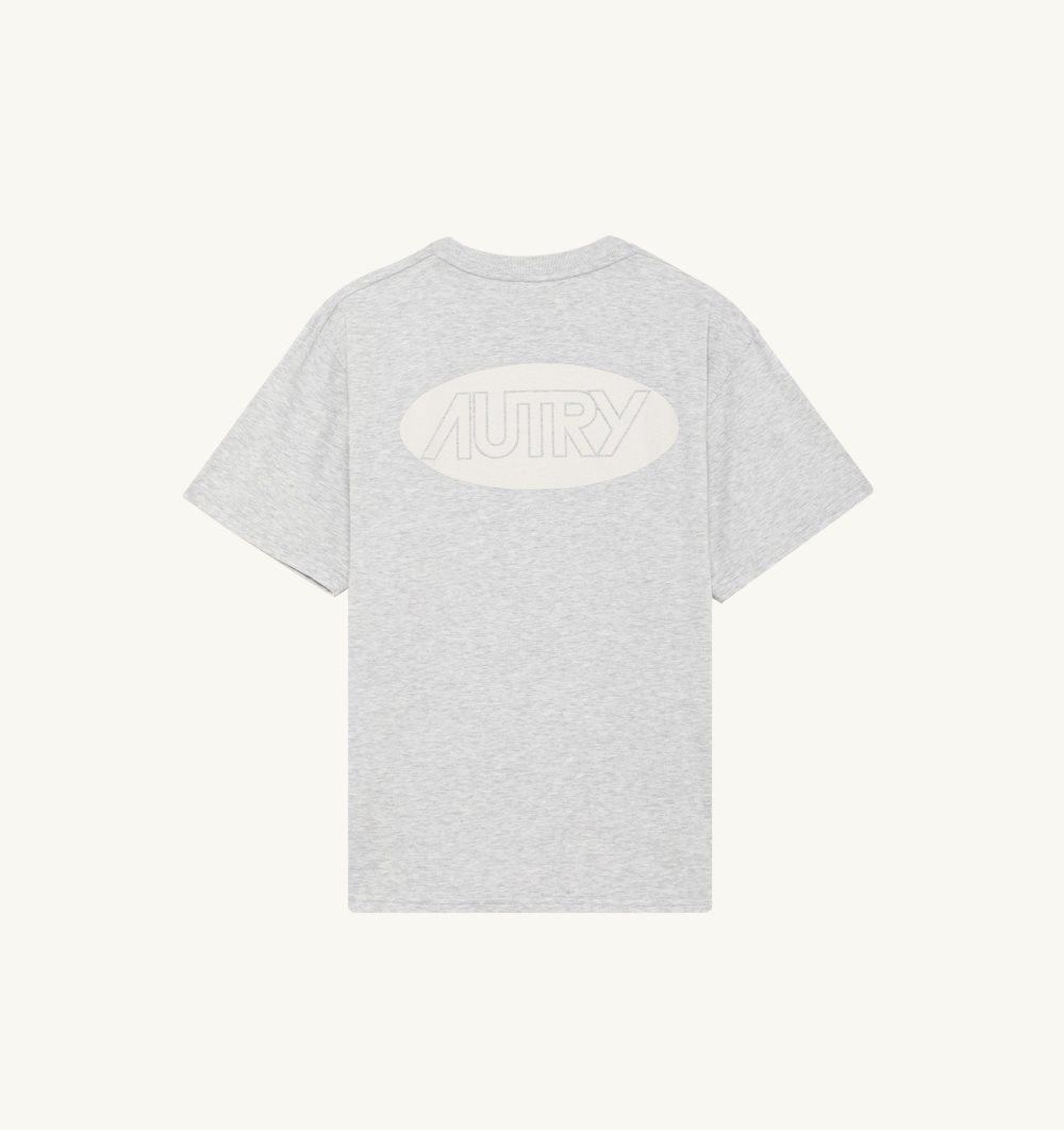 Autry T-shirt Cotton Printed Logo Grey | 6041-GQXIO