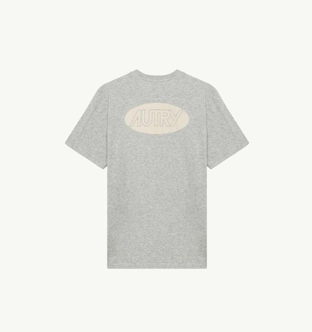 Autry T-shirt Cotton Printed Logo Grey | 9350-IHLSO