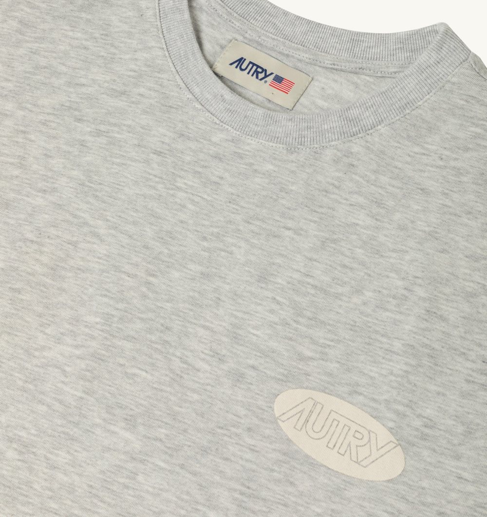 Autry T-shirt Cotton Printed Logo Grey | 9350-IHLSO