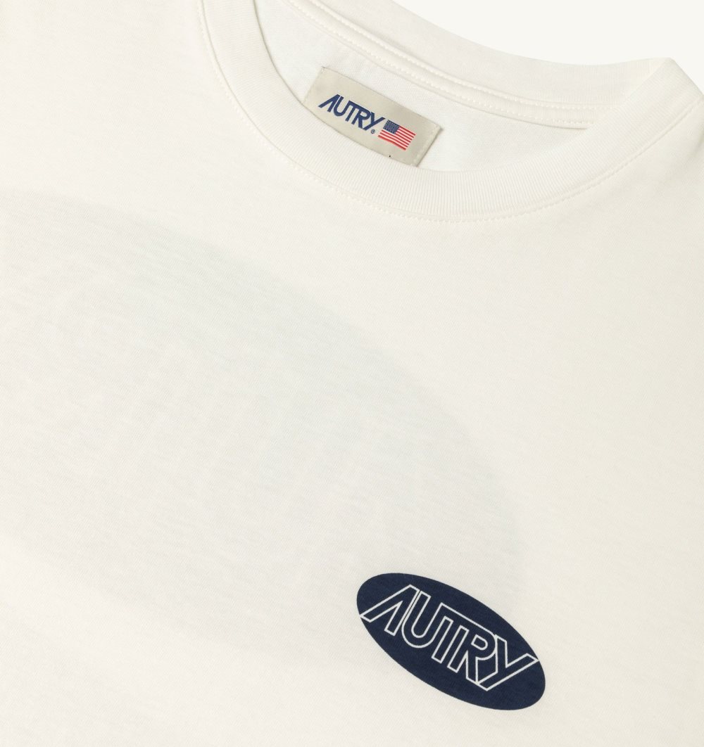 Autry T-shirt Cotton Printed Logo White | 1360-LMNOE