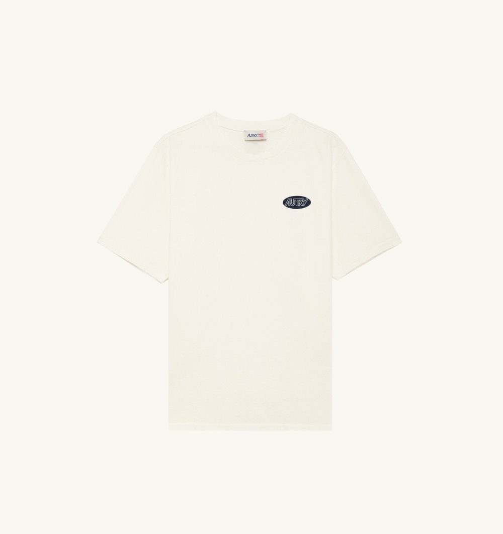 Autry T-shirt Cotton Printed Logo White | 1360-LMNOE