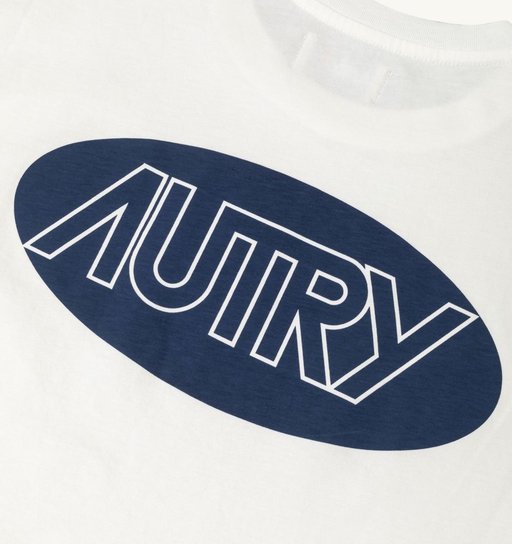 Autry T-shirt Cotton Printed Logo White | 9124-RNSWP