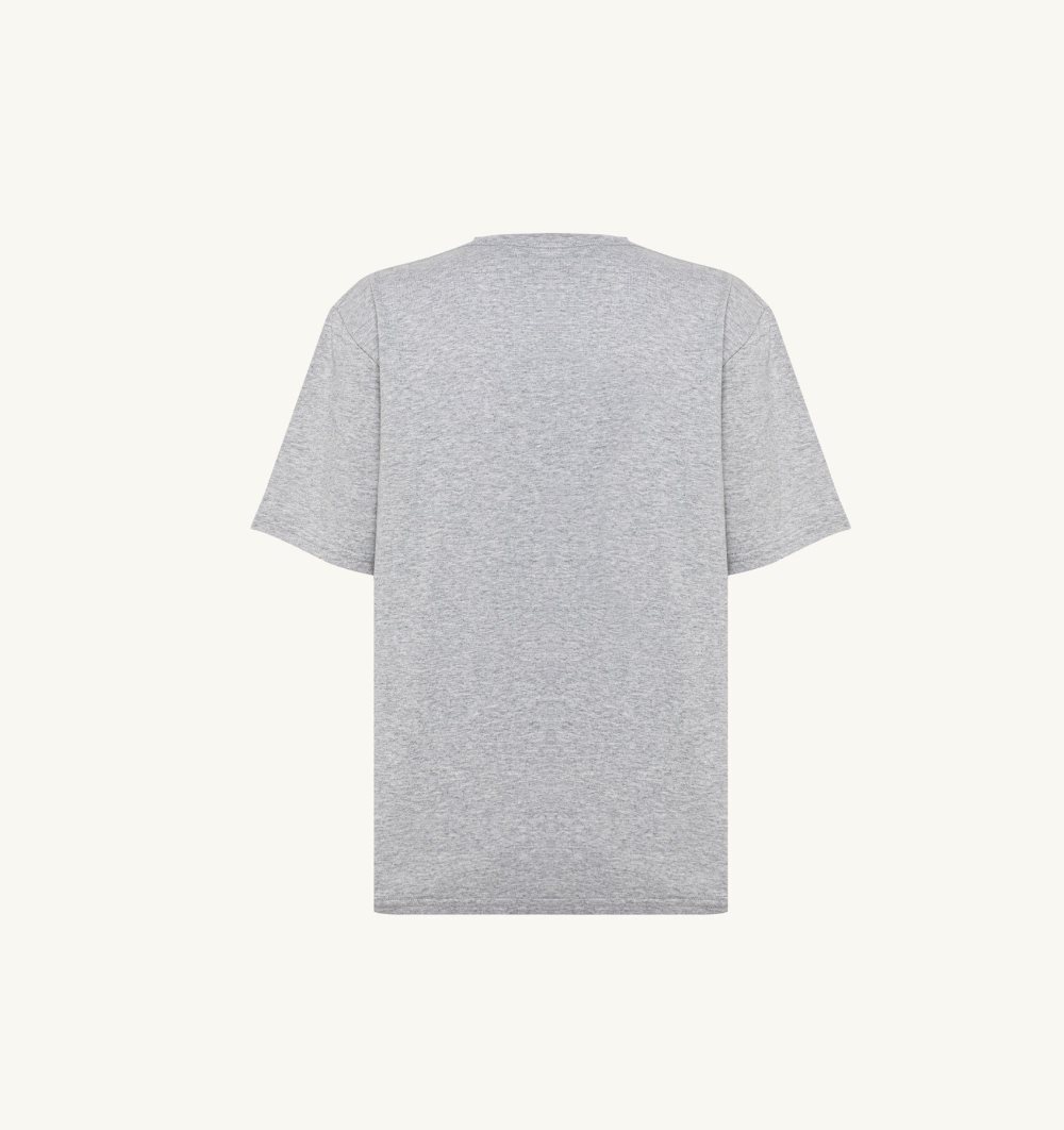 Autry T-shirt Melange Cotton Jersey Grey | 8659-KHSUM