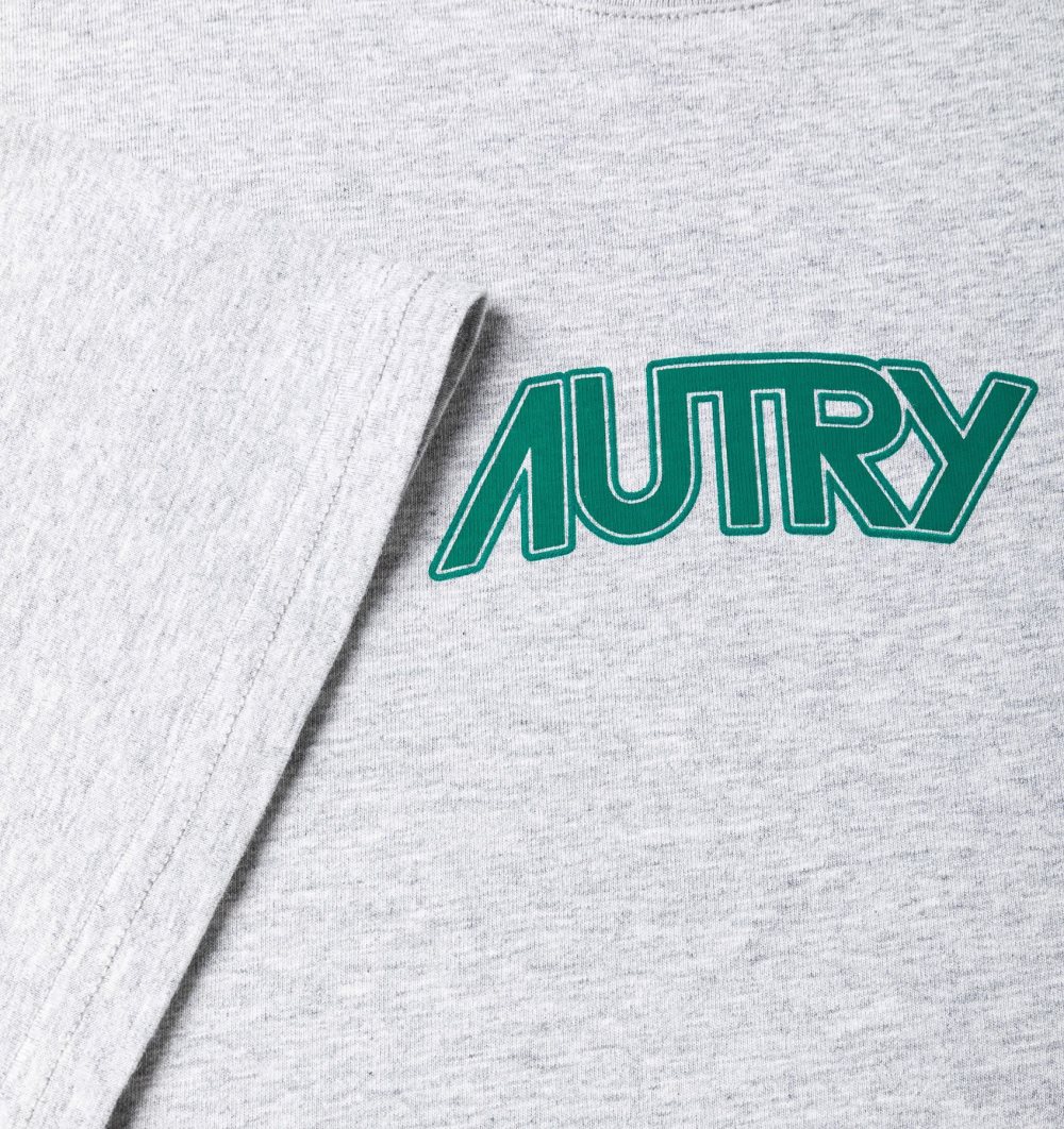 Autry T-shirt Melange Cotton Jersey Grey | 8659-KHSUM