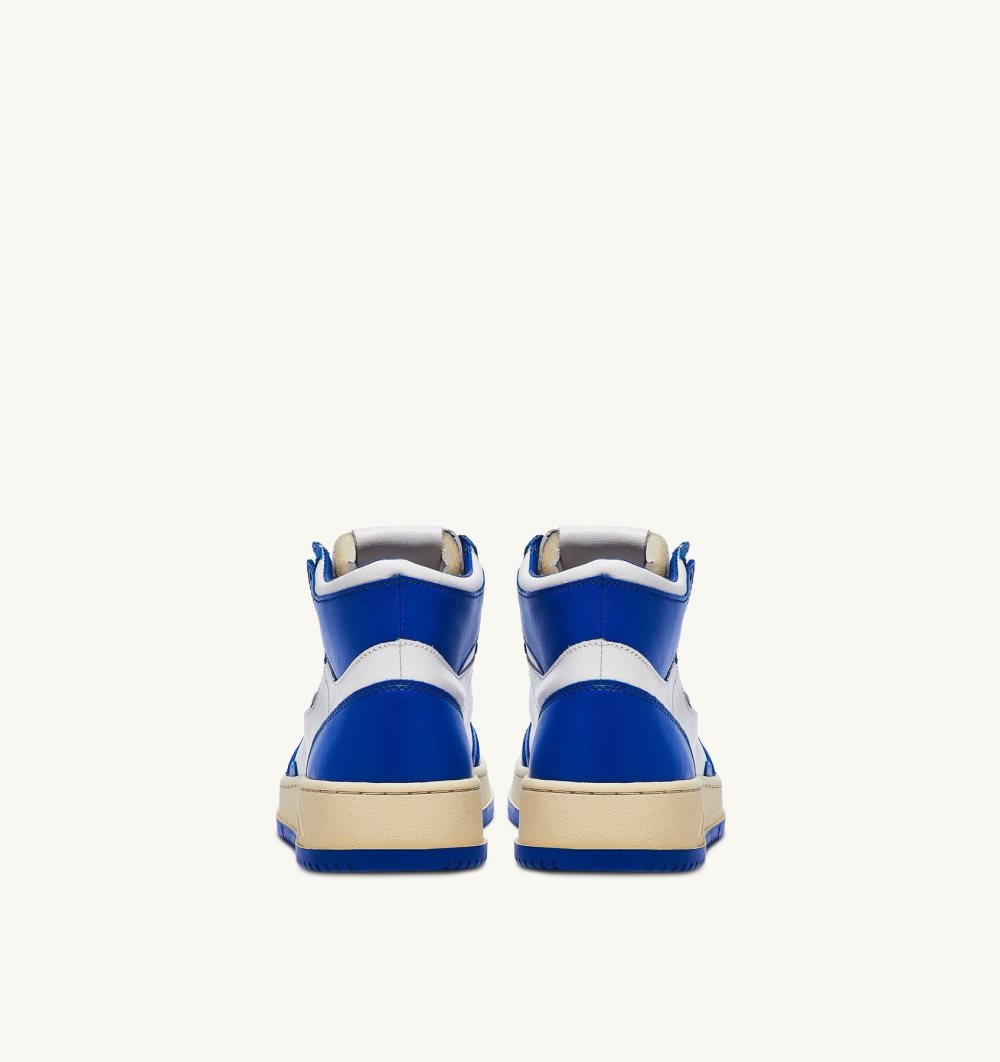 Autry Two-tone Medalist Mid Sneakers Leather White / Blue | 4936-ZISCQ